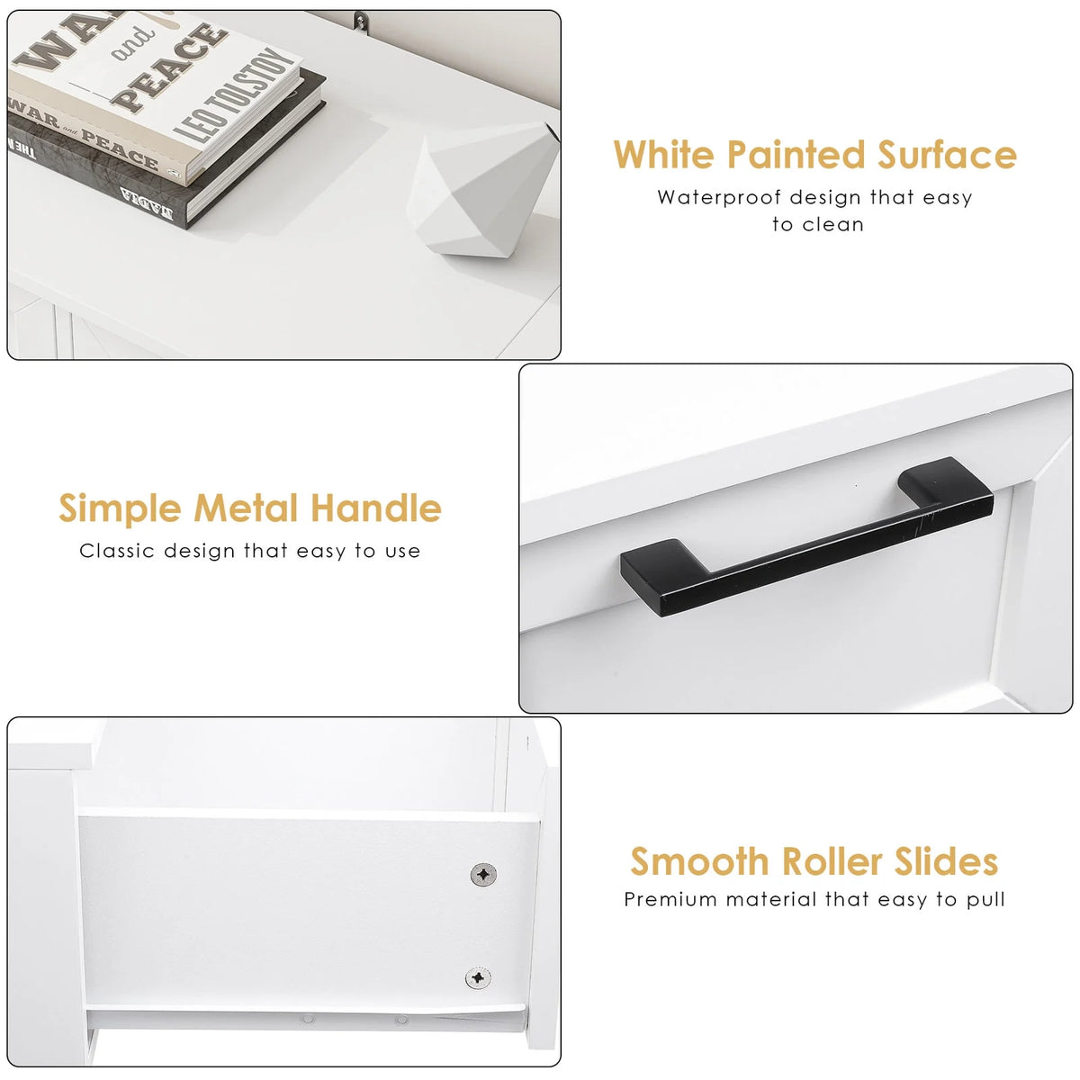 White 6 Drawer Dresser H7123