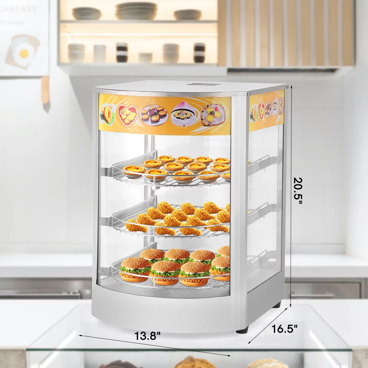 800W 3-Tier Commercial Food Warmer Display Case O502454