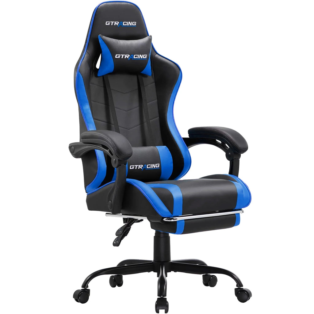 White Gaming Chair with Footrest U999306