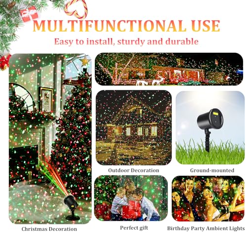Red & Green Stars Motion Laser Christmas Lights Projector Q263766