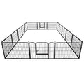 16 Panels 32 in Black Metal Pet Playpen T161