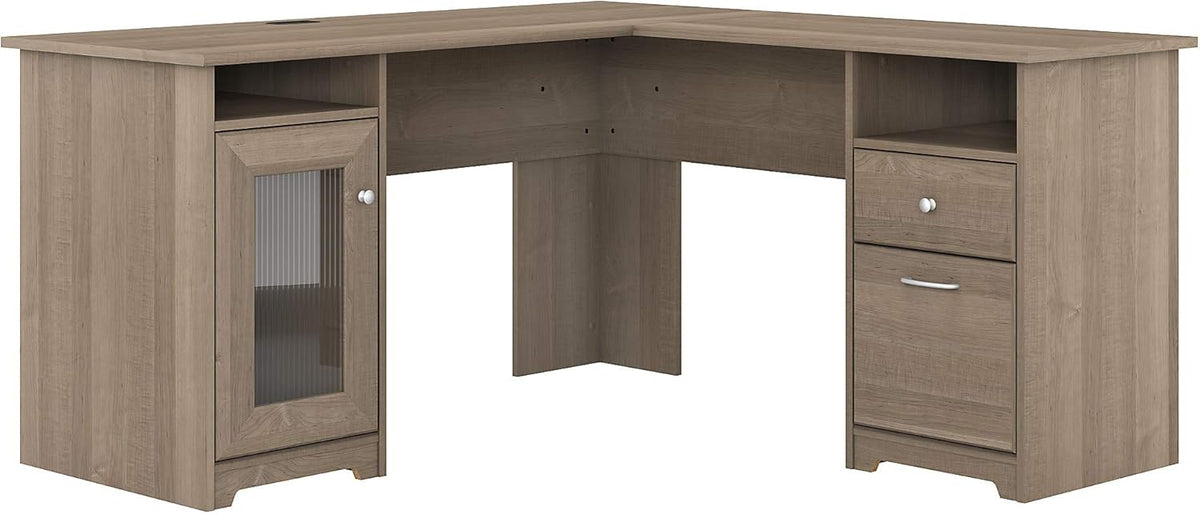 L Shape Desk, 60W, Ash Gray M51524