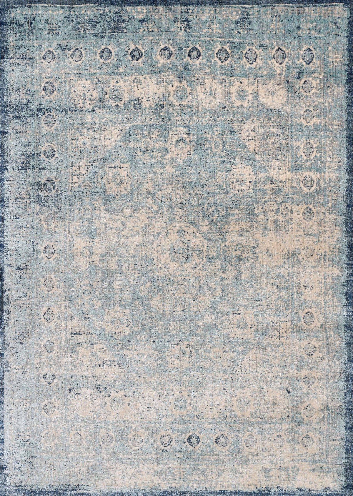 Lt. Blue Ivory Rug H6383