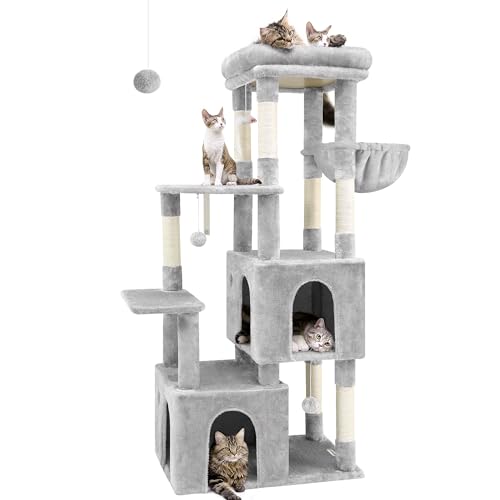 Light Grey Heavy Duty Cat Tree with Scratching Post I99285