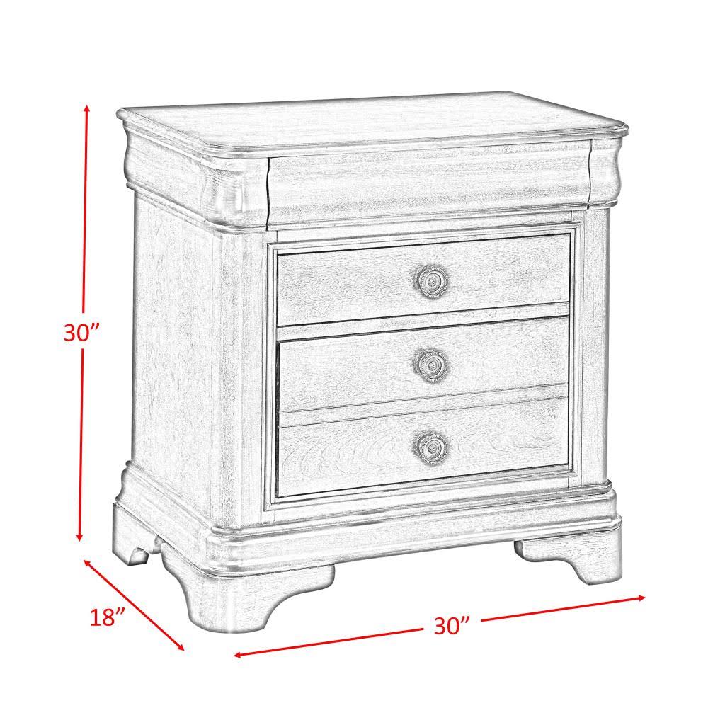 3 Drawer Cherry Nightstand O501