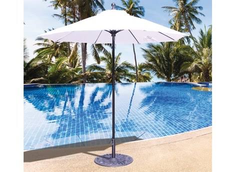 White 7.5 Foot Aluminum Octagon Push Up Lift Umbrella L806