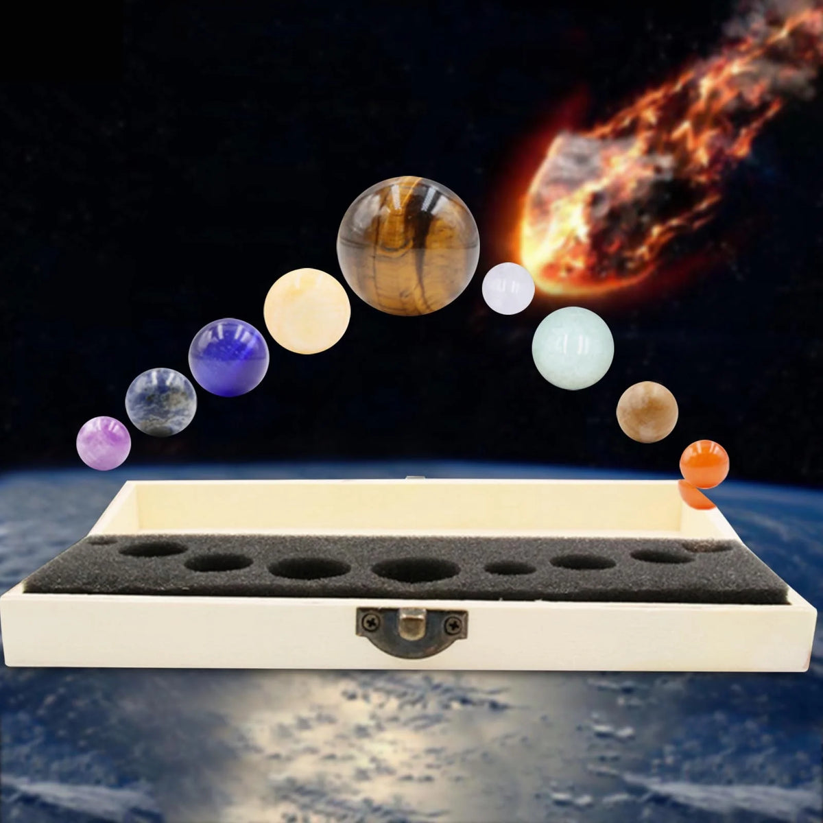 Planet Crystal Solar System Ornaments Set R6600