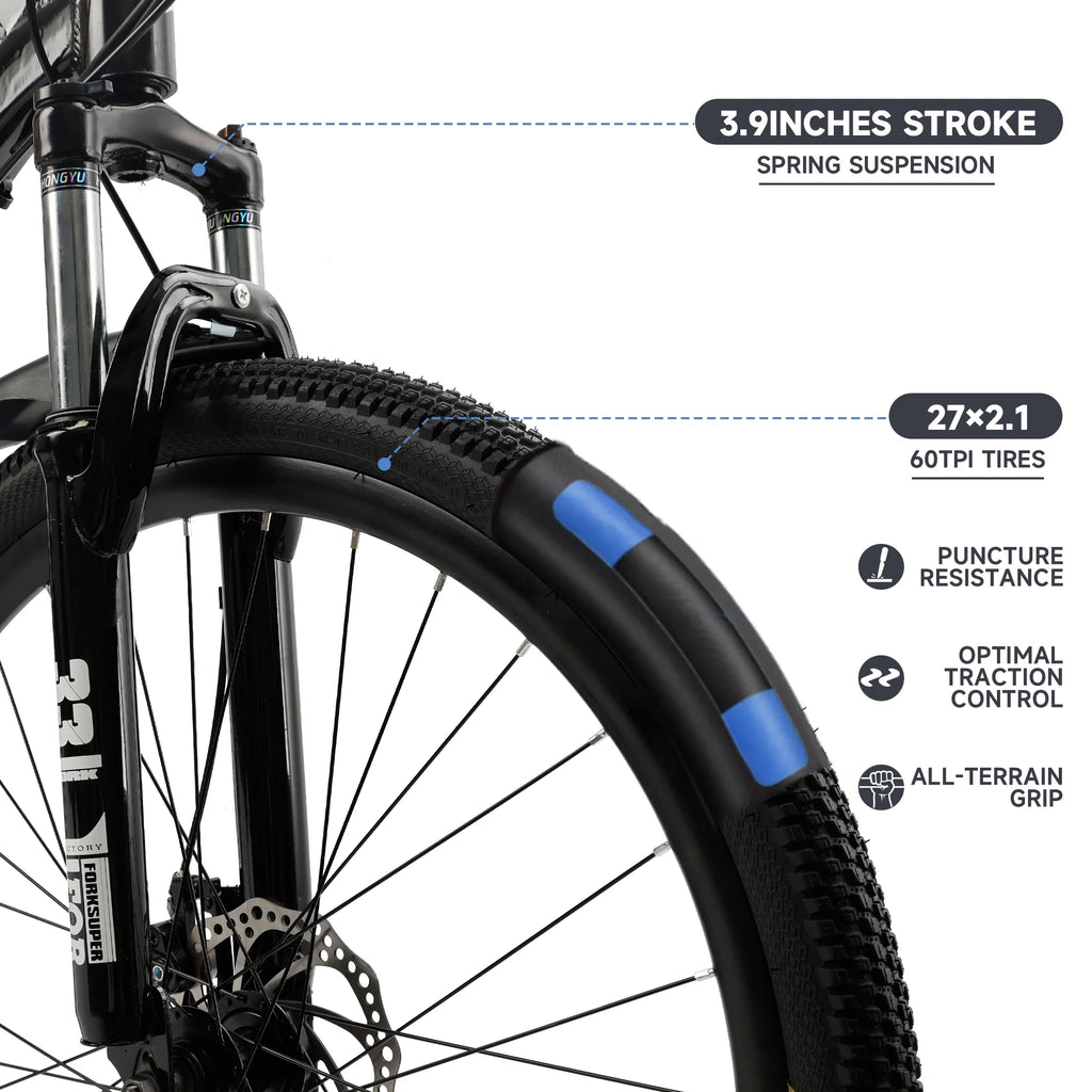 Full Suspension 21 Speed 27.5 inch Dual Disc Brake Mountain Bike Y424935