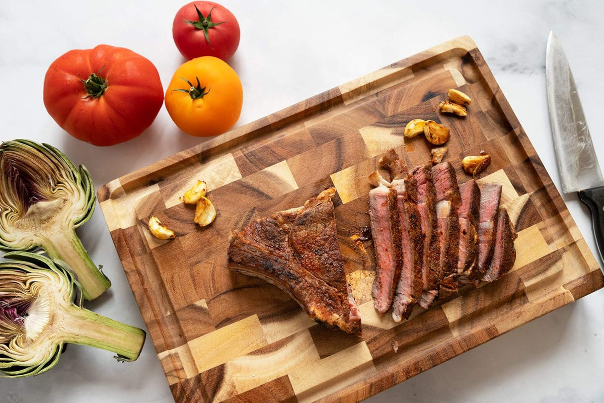 Large Wood Cutting Board with Juice Groove, 17x12 Inch, Pack of 2 O99053