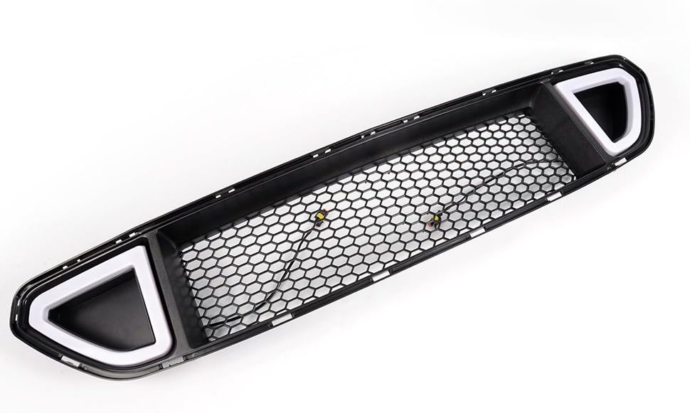 Front Bumper Hood Grill Grille With White DRL LED Light F6489