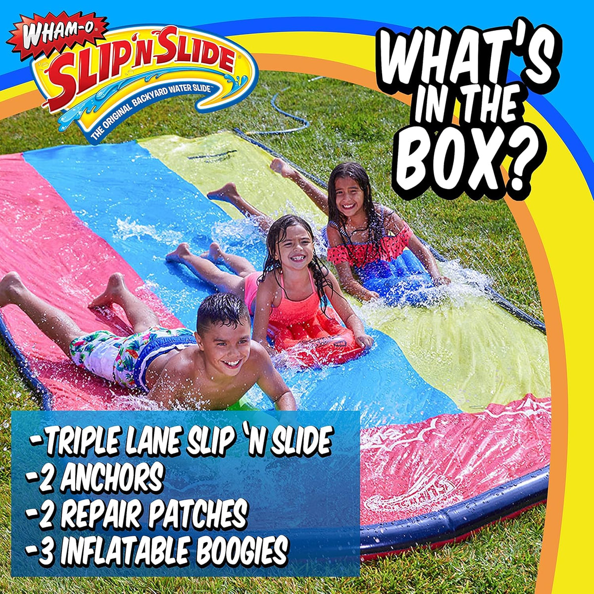 Triple Slip and Slide with 3 Bodyboards Water Slide W794588