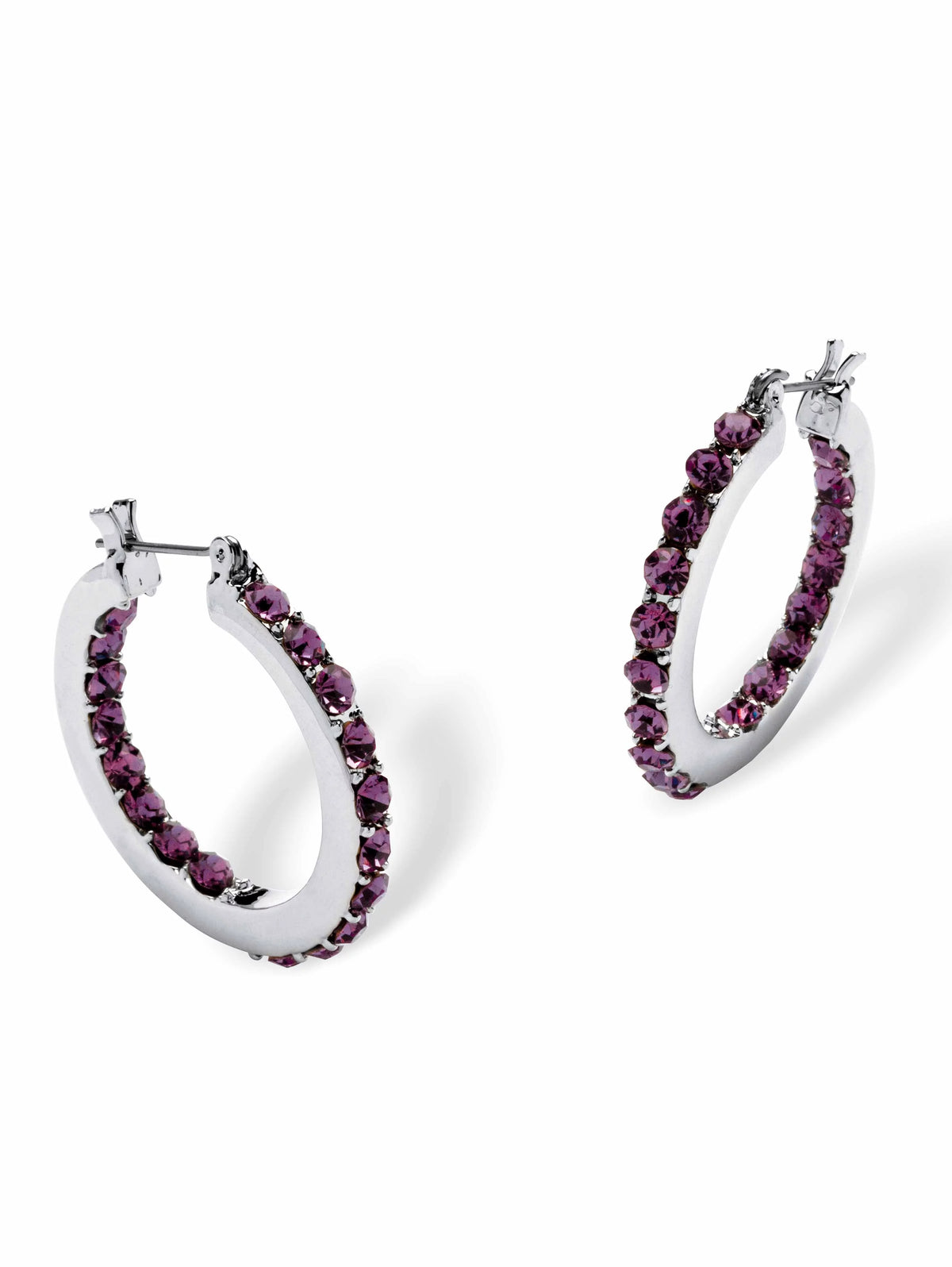 Simulated Birthstone Hoop Earrings N910205