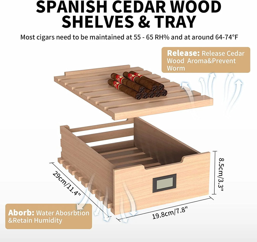 23L Electric Cigar Humidor with Spanish Cedar Wood Shelves G601