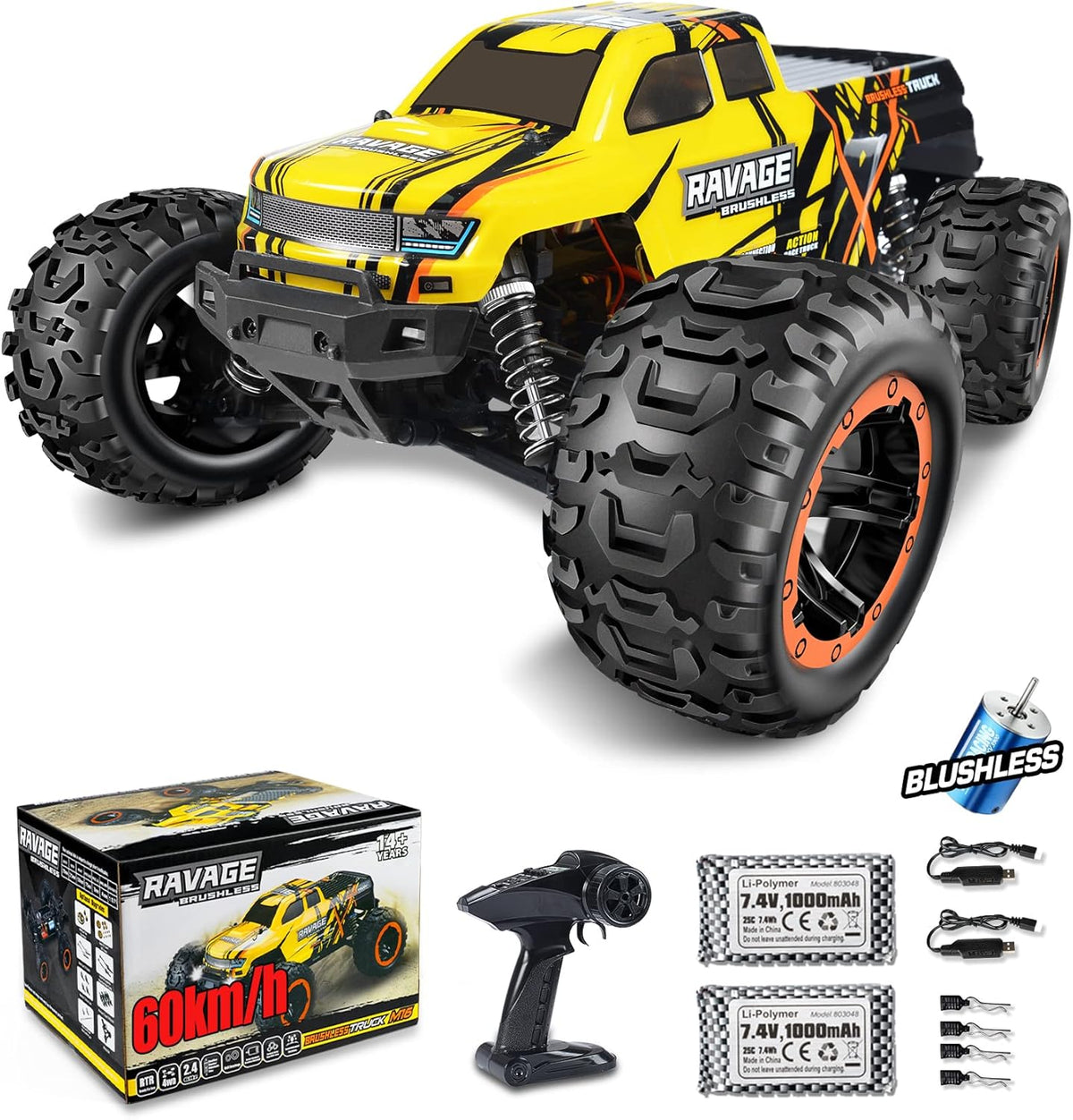Brushless RC Car 60km/h 4WD Offroad Monster Truck A547