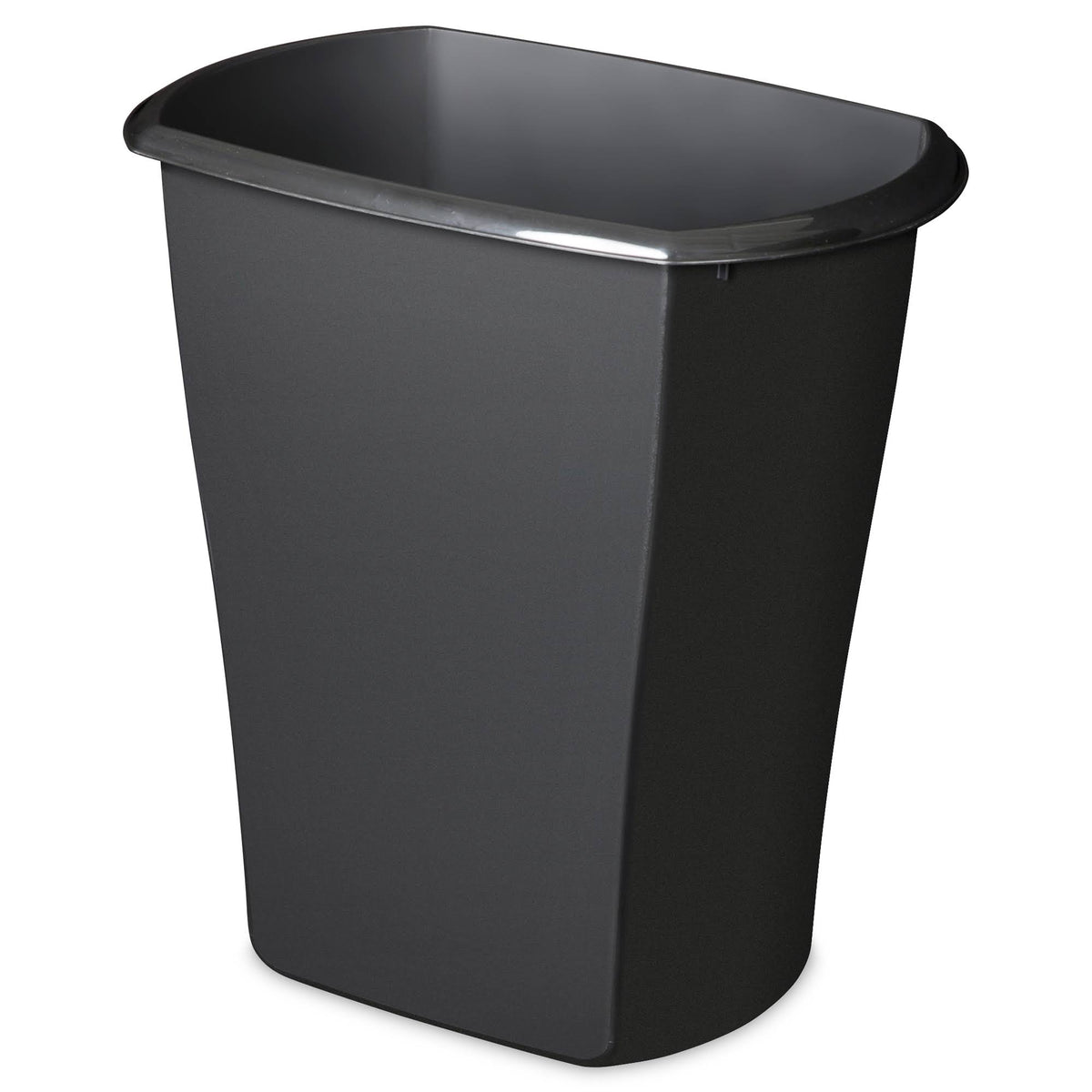 10 Gallon Plastic Wastebasket Trash Can, Black (6 Pack) L921890
