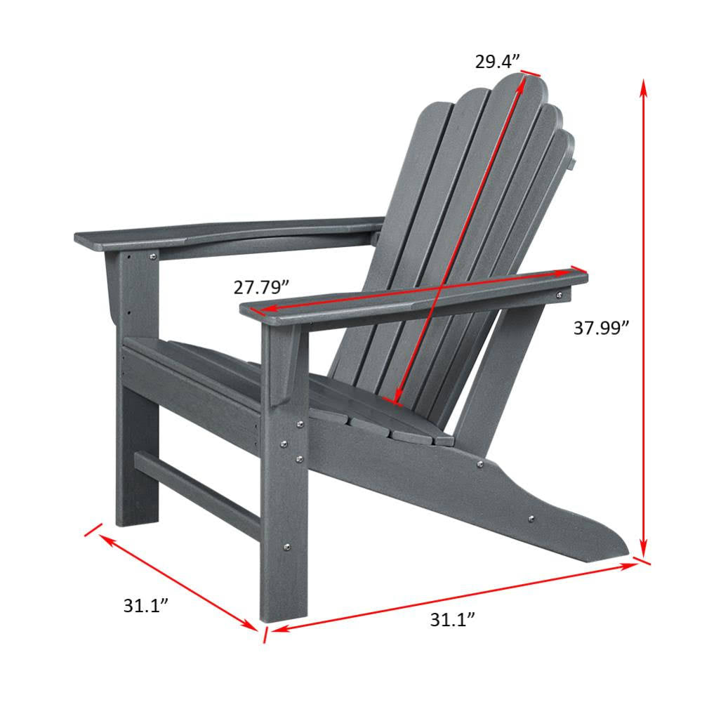 White 2 Pcs Outdoor Adirondack Chair S35512