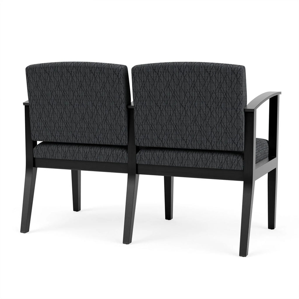 Black Wood 2 Seat Reception Seating B1251