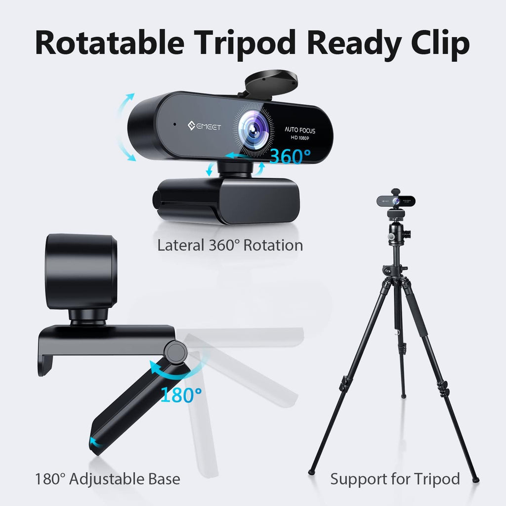1080P Webcam with Microphone and Privacy Cover, Pack of 2 D80409