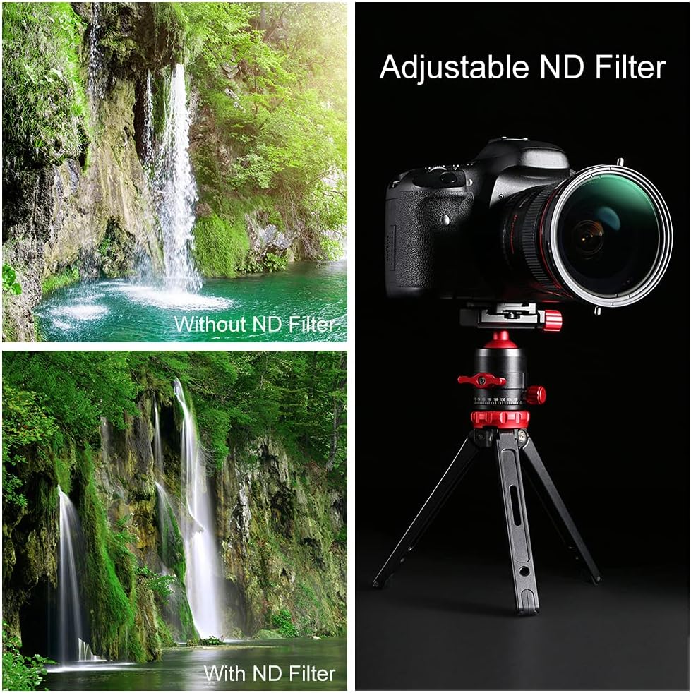 55mm Variable Fader ND2-ND32 ND Filter and CPL Circular Polarizing Filter 2 in 1 Pack of 2 O97753