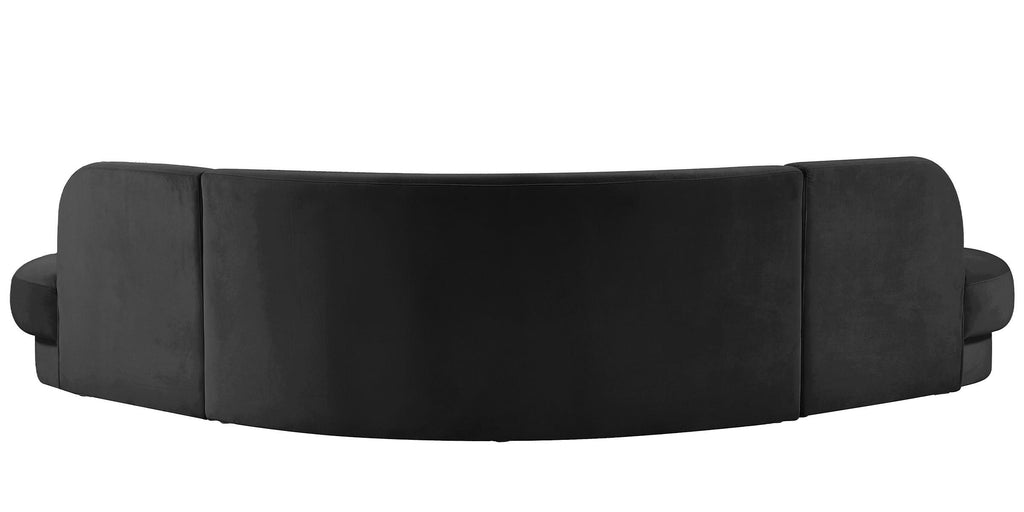 Black Velvet Sectional Sofa O83913