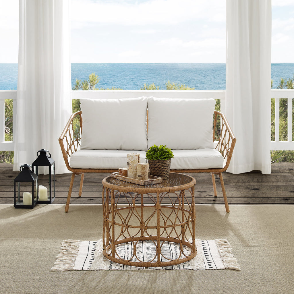 Natural Wicker Outdoor Conversation Set H428
