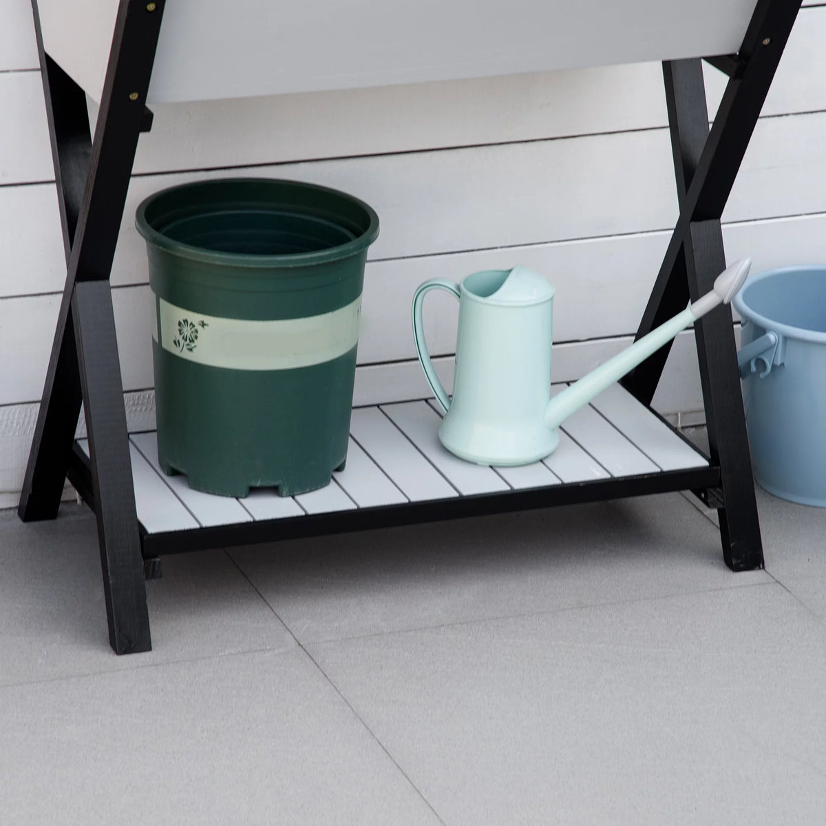 Wood Potting Bench Table with Storage Box A6194