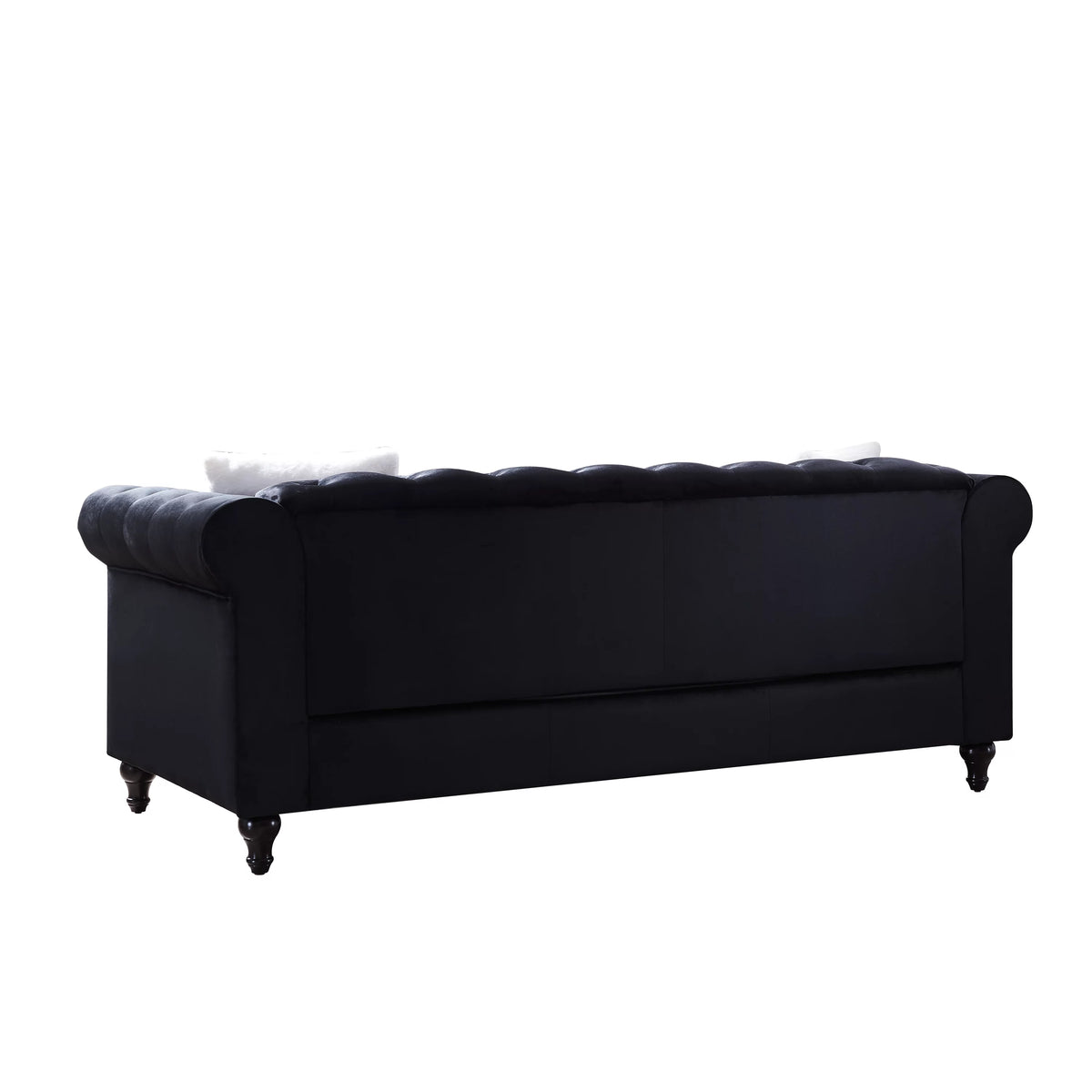 Black 2 Piece Sofa Set with 4 White Pillows B386