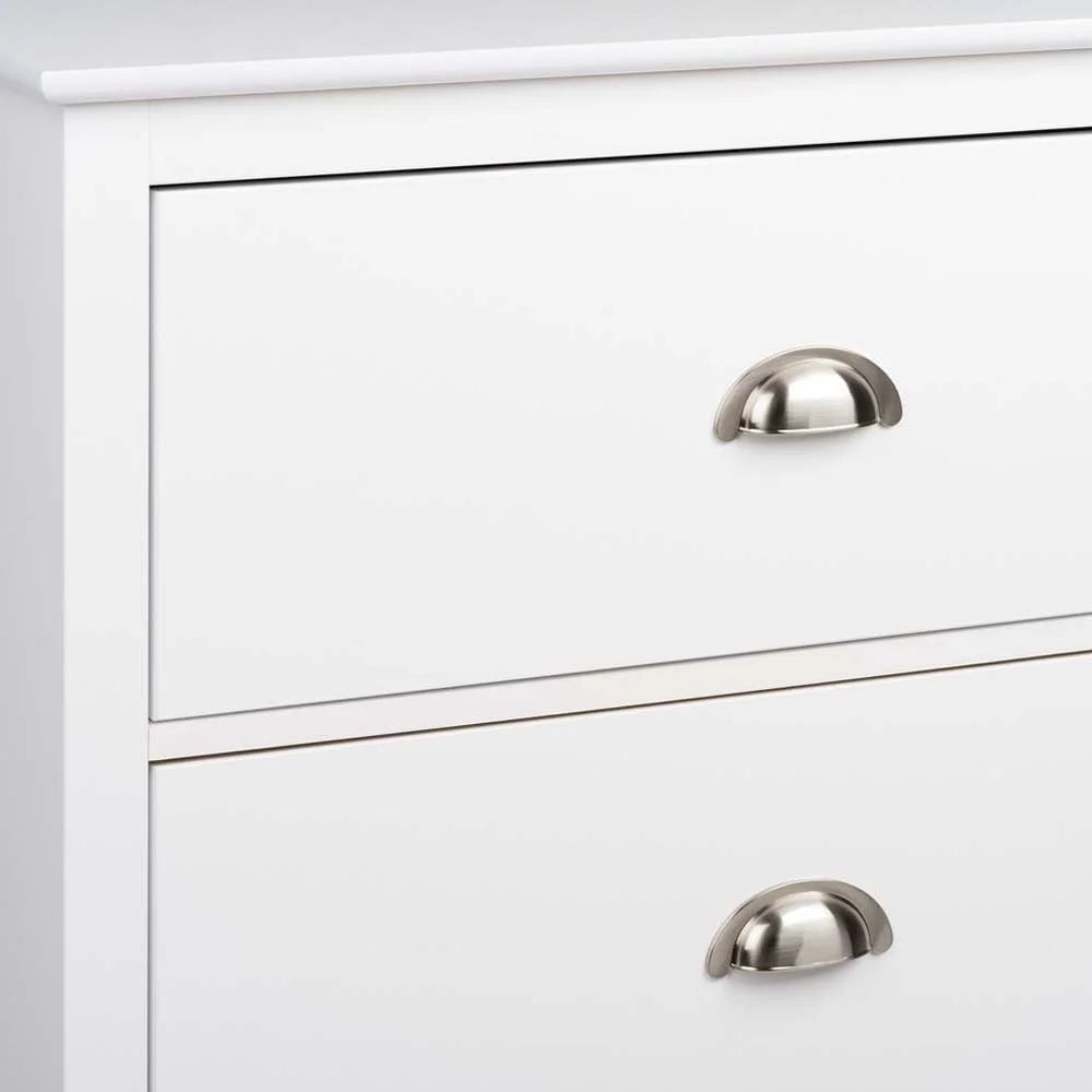 White 5-Drawer Wood Tall Dresser F851979
