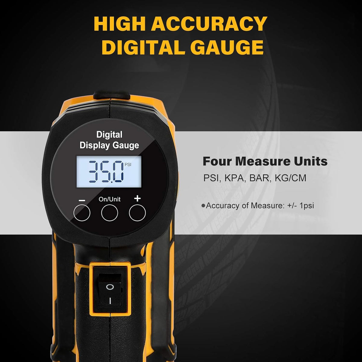 Tire Inflator Air Compressor Portable, 20V Cordless Tire Pump 150 PSI with Digital Pressure Gauge, Rechargeable Li-ion Battery and 12V Car Power Adapter Pack of 2 O863