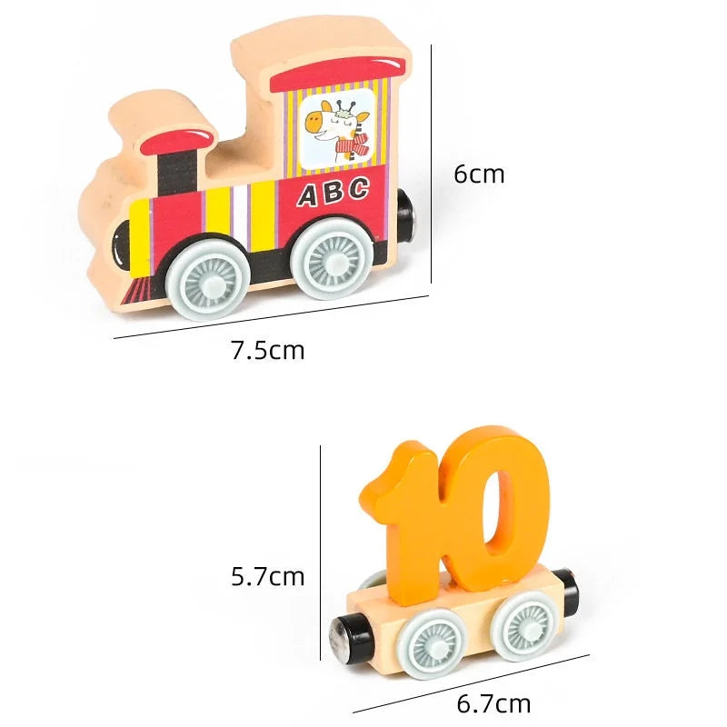 Wooden Magnetic Train Building Blocks Puzzle Toys E982342
