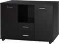 Black Office Filing Cabinet Printer Stand with 2 Drawers R9824