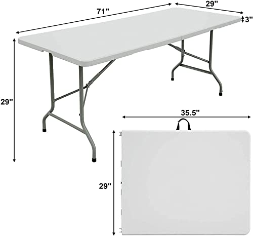 White Plastic 6ft Folding Table B3101