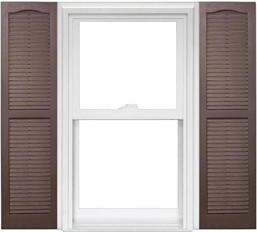 Black Vinyl Louver Shutters (1 Pair) 14-1/2in. x 55in. V4415