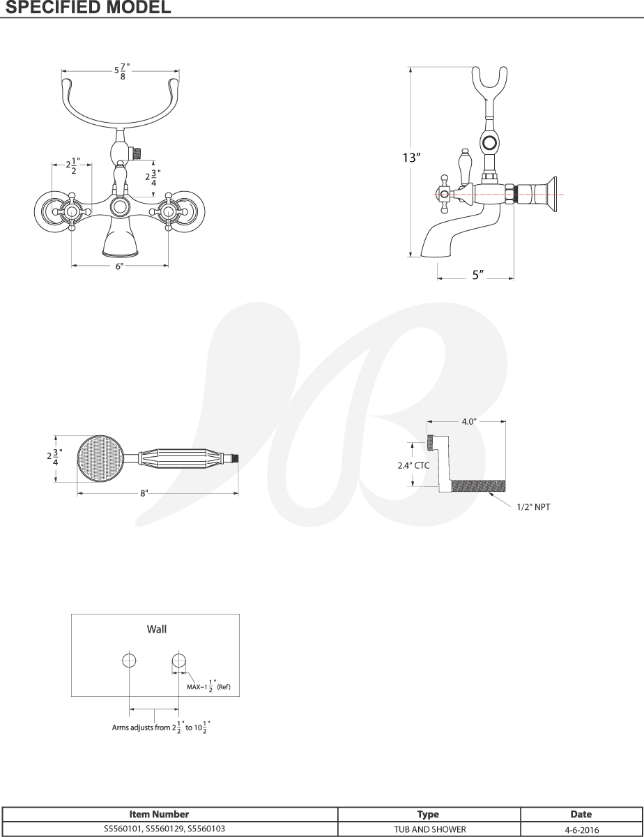 Brass Wall Mount P293