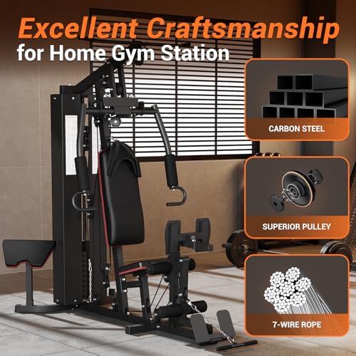 Multifunctional Full Body Workout Machine with 150LBS Weight Stack I34259