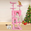 Pink Cat Tree Tower with Scratching Post H33025