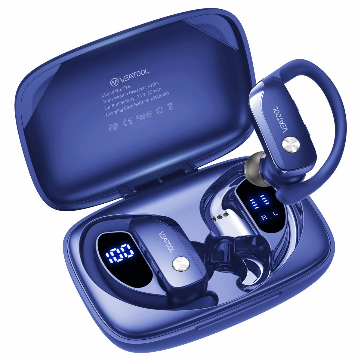 Wireless Bluetooth Earbuds with Earhooks Built-in Mic M971067