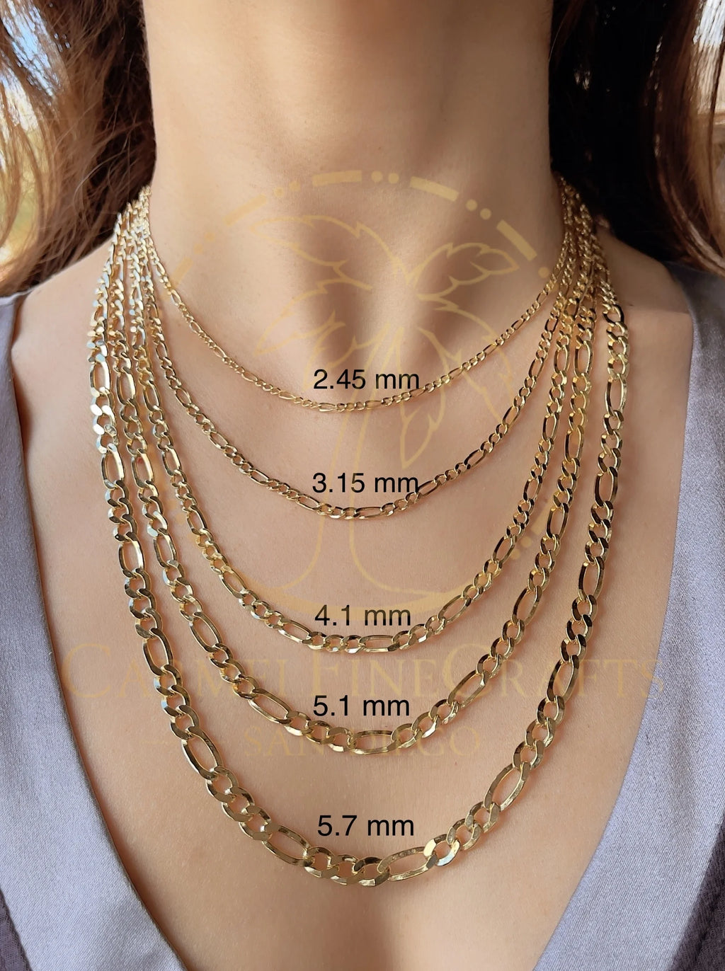 Figaro Link Chain Necklace 16" - 24" A48075