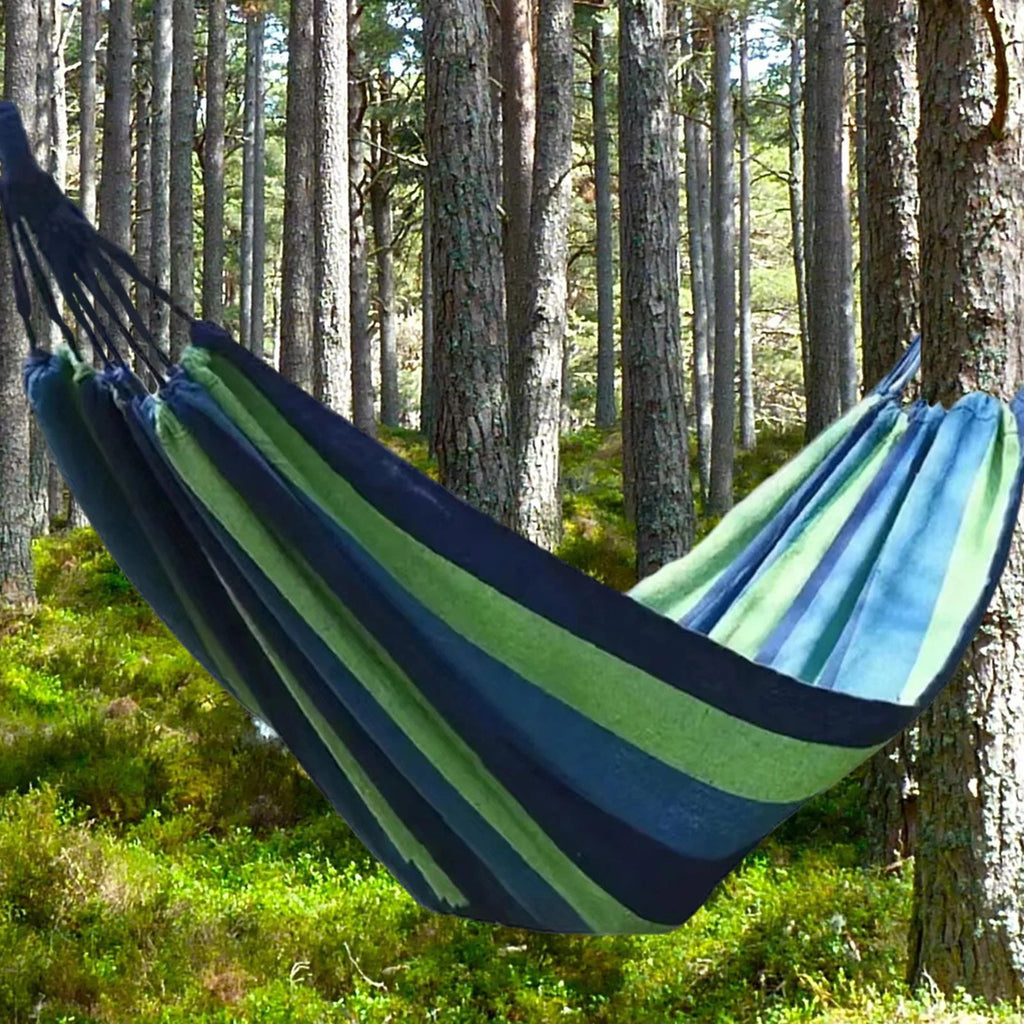Blue Canvas Camping Hammock 190x150cm W2457