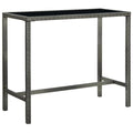 Glass Tabletop Poly Rattan Counter Height Bar Table K46370