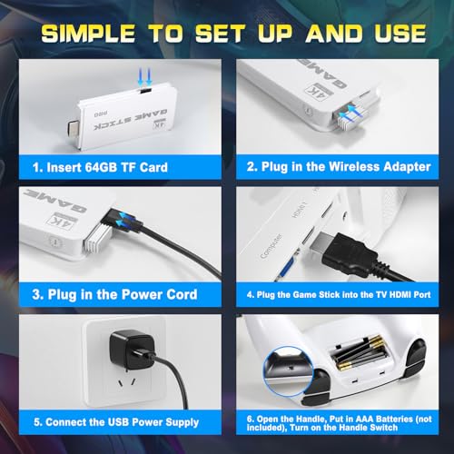 64GB Retro Game Stick with 2 Wireless Controllers Y495784