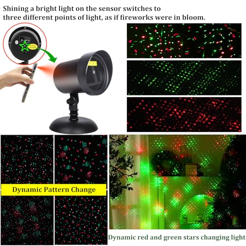 Red & Green Stars Motion Laser Christmas Lights Projector Q263766