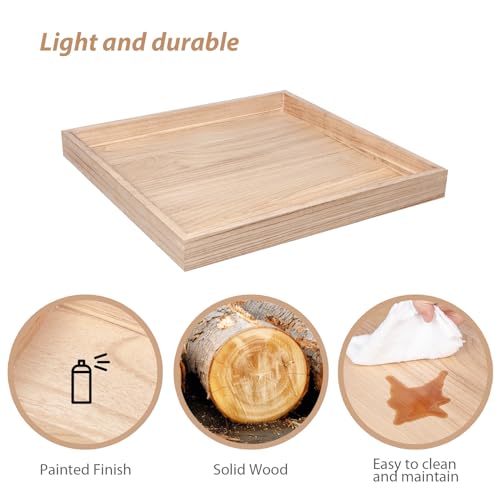 Large Square Rustic Wood Serving Tray 24 x 24 B618