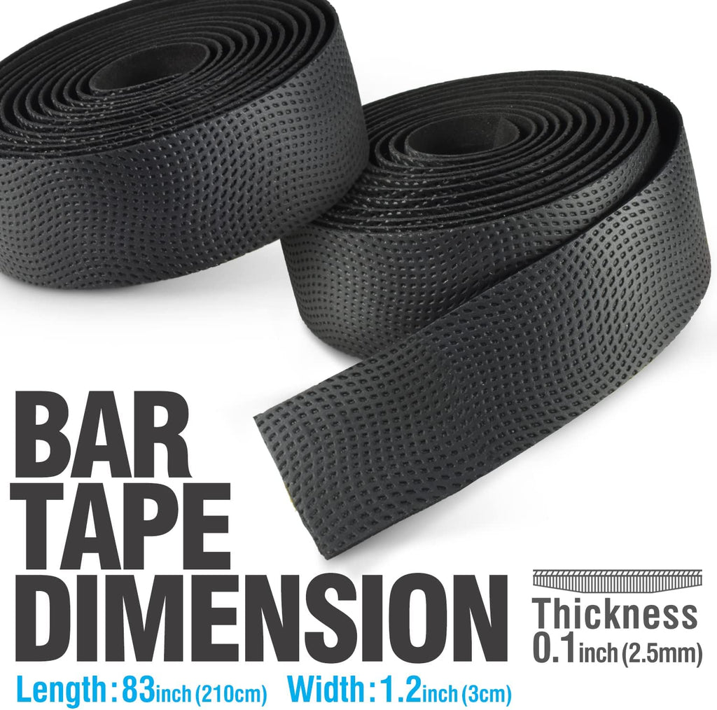 2 Rolls Bike Handlebar Tape with Adhesive Backs and Bar End Plugs Q191828
