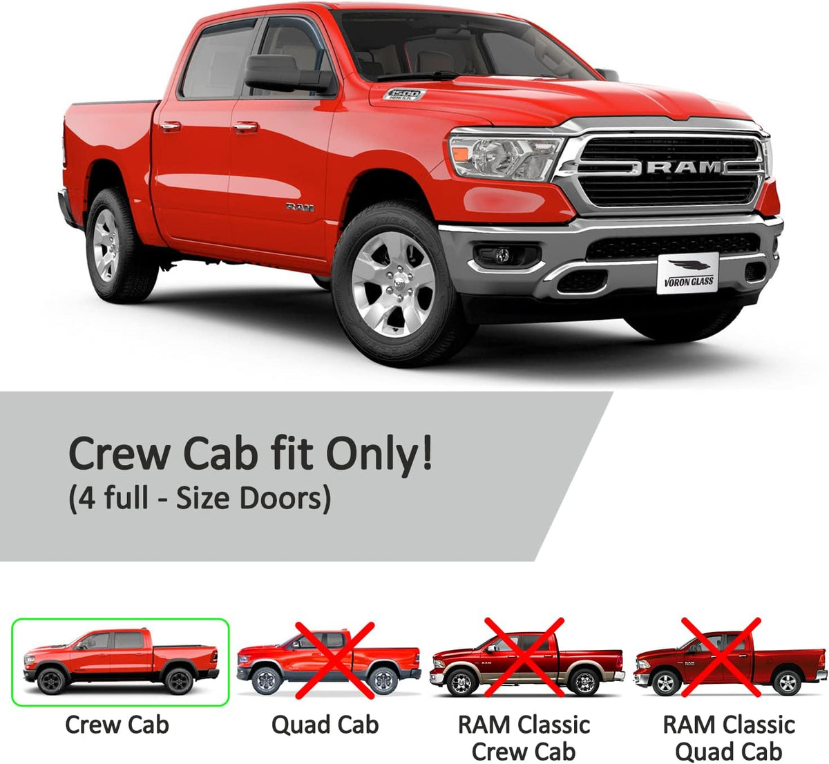 4 Pieces In-Channel Rain Guards for Trucks R346698