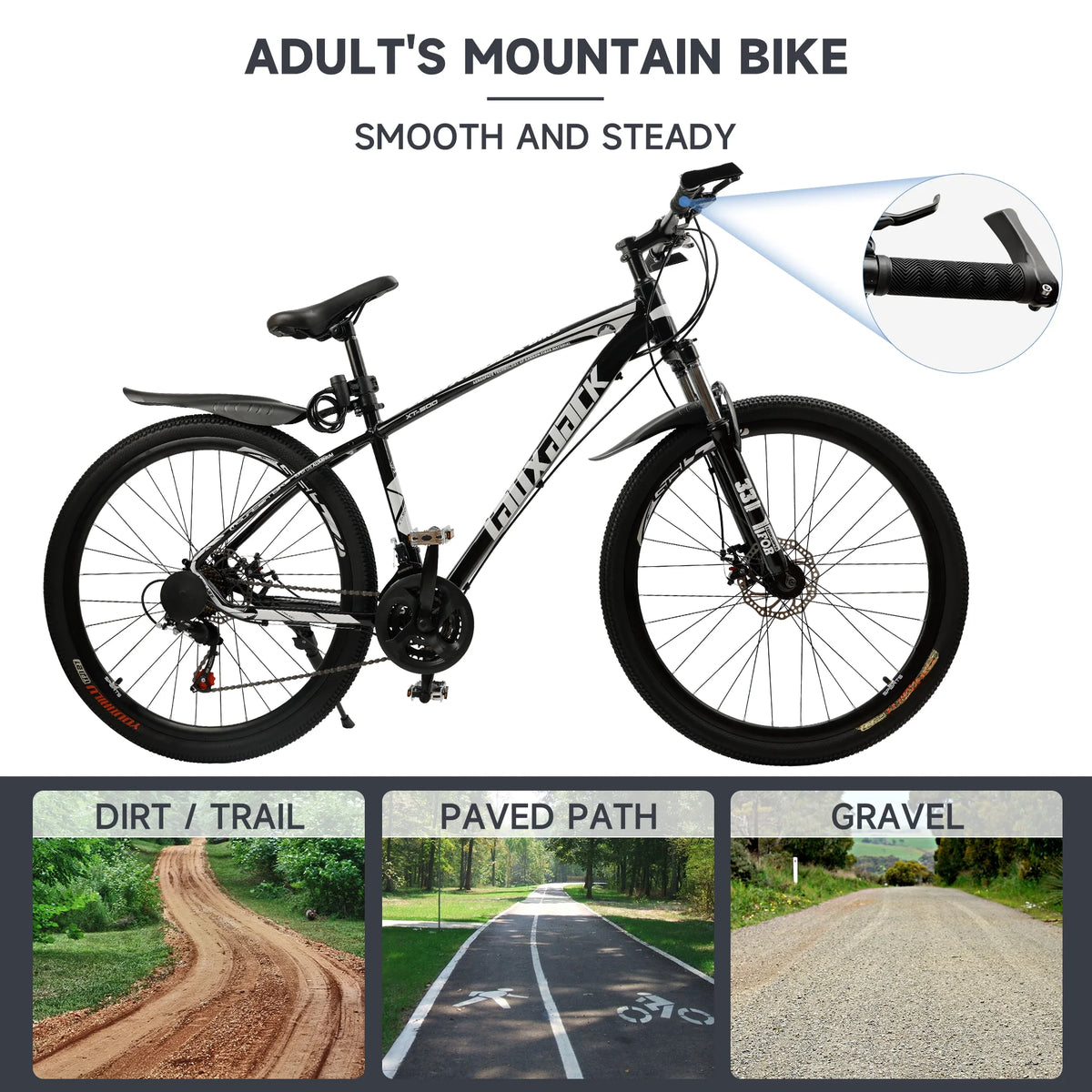 Full Suspension 21 Speed 27.5 inch Dual Disc Brake Mountain Bike Y424935
