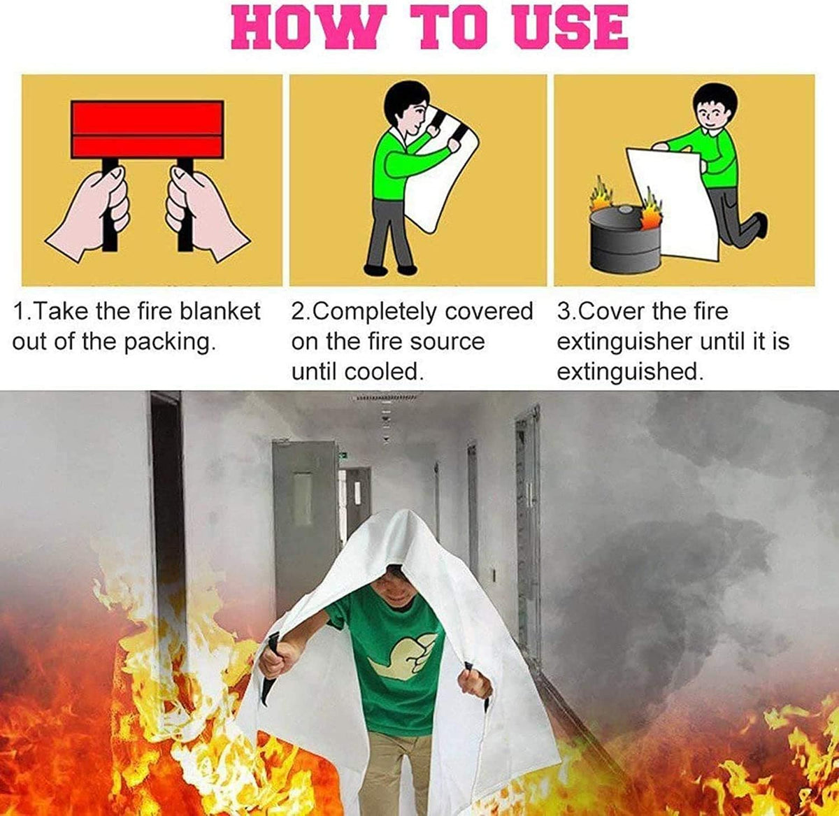 White 10 Pack Emergency Fire Blankets X517625