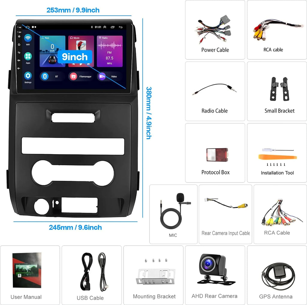 Android 13 9 Inch Touchscreen Car Stereo Radio with Backup Camera K401160