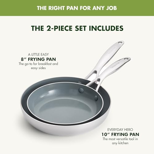 Gray 8" and 10" Hard Anodized Ceramic Nonstick Frying Pan Skillet Set A66961