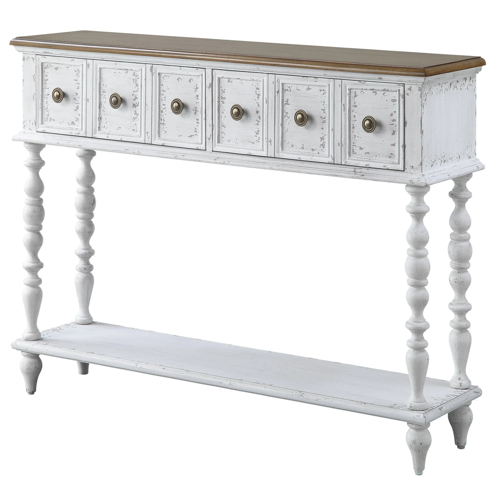 Dark Charcoal and Antique White Console Table H450